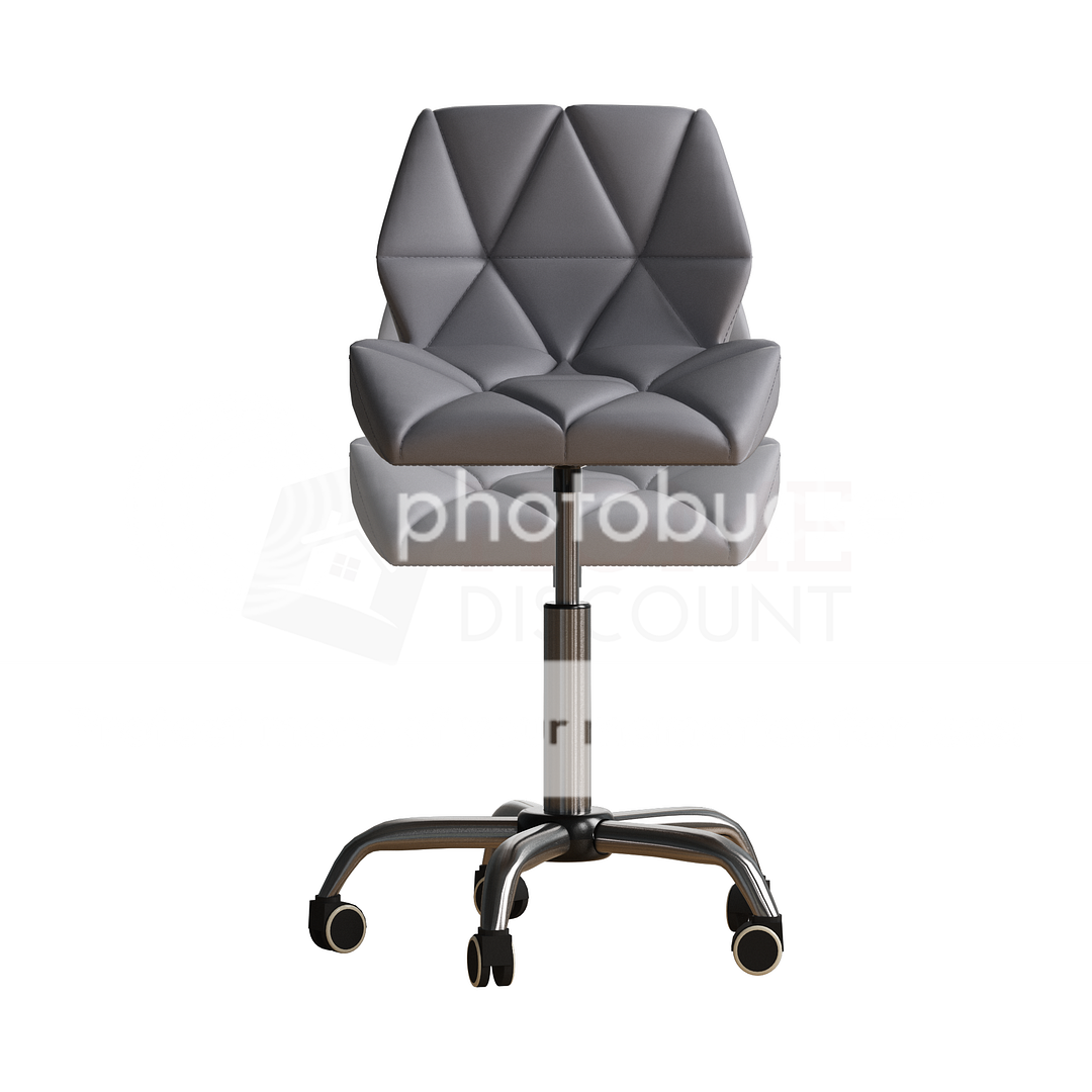Computer Office Chair Cushioned Home Swivel Leather Chrome Small